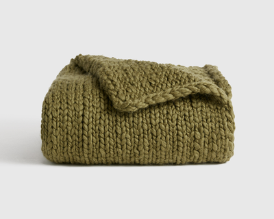 Chunky Hand Knit Wool Throw