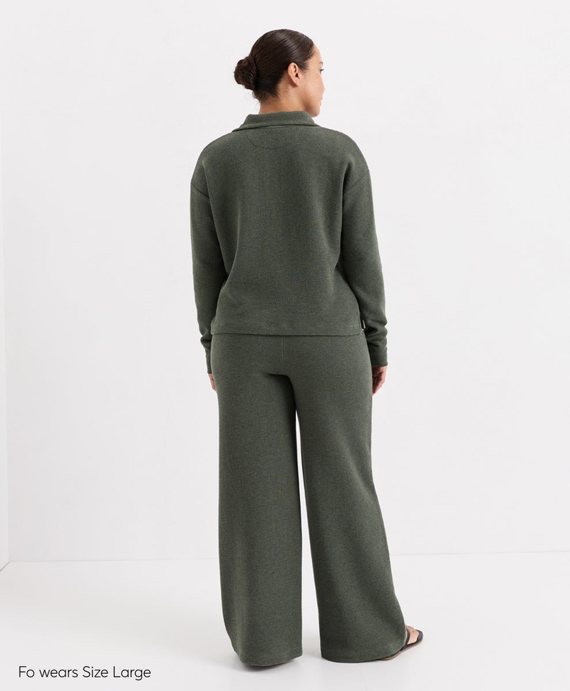 Women's Organic Luxe Waffle Wide Leg Pant
