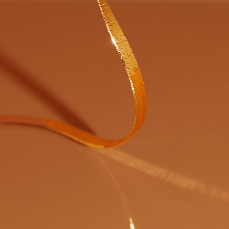 Gold Herringbone Chain Bracelet