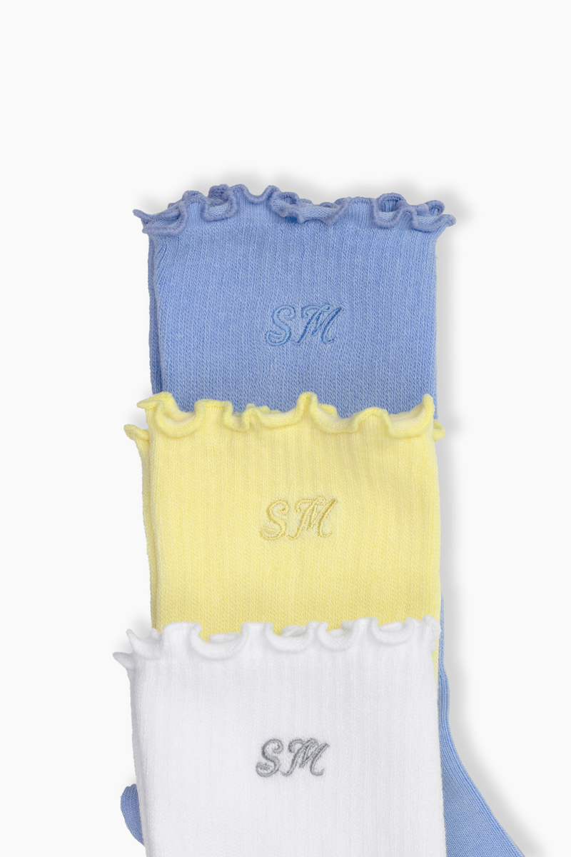 Lettuce Hem Ankle Sock 3-Pack