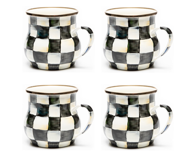 Enamel Mugs, Set of 4