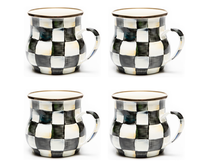 Enamel Mugs, Set of 4