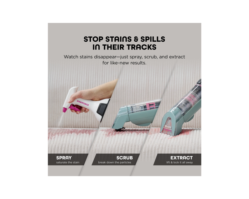 Shark - StainForce Cordless Portable Spot & Stain Cleaner with Dual-Activated Cleaning Solution - Hawaiian Gray