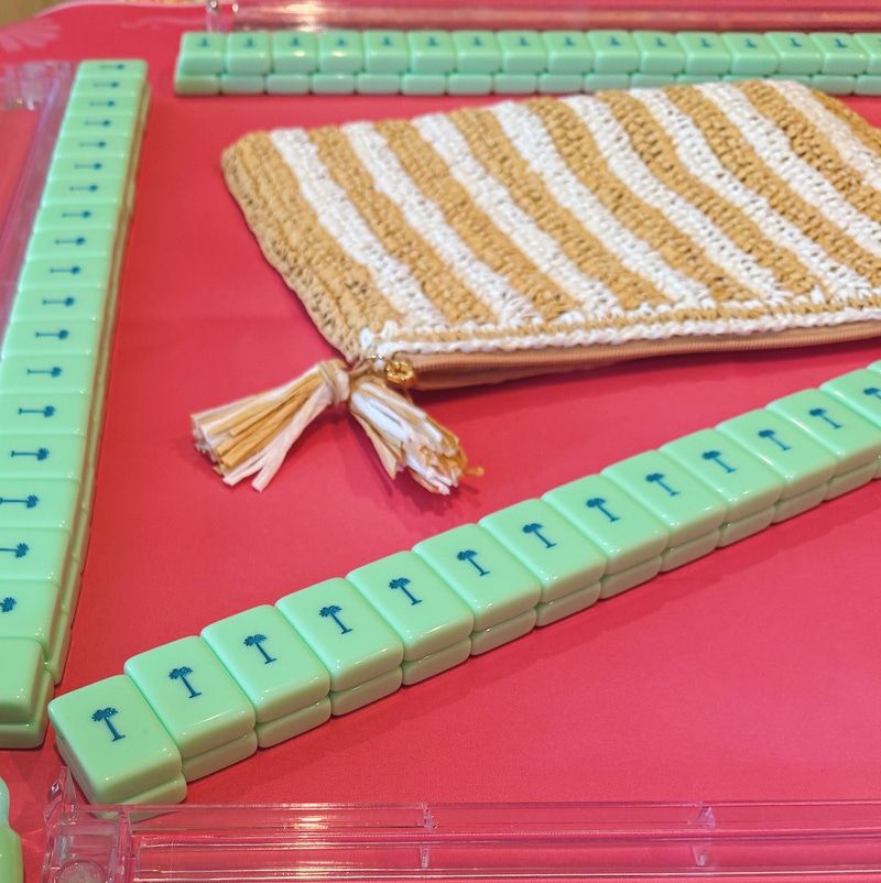 Raffia Mahjong Tile Bag