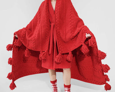 Braided Pom Pom Throw