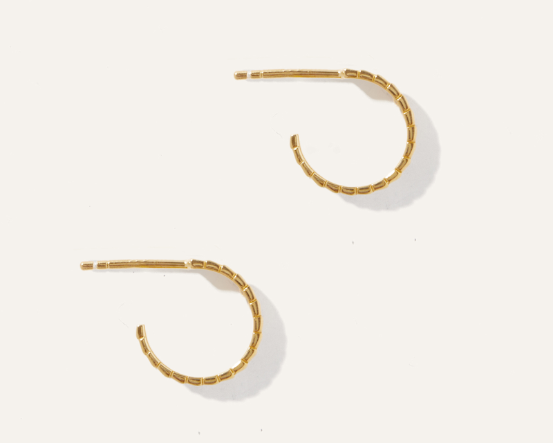 Ridge Half Huggie Hoops