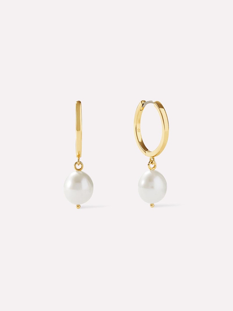Frida Medium Pearl Hoops