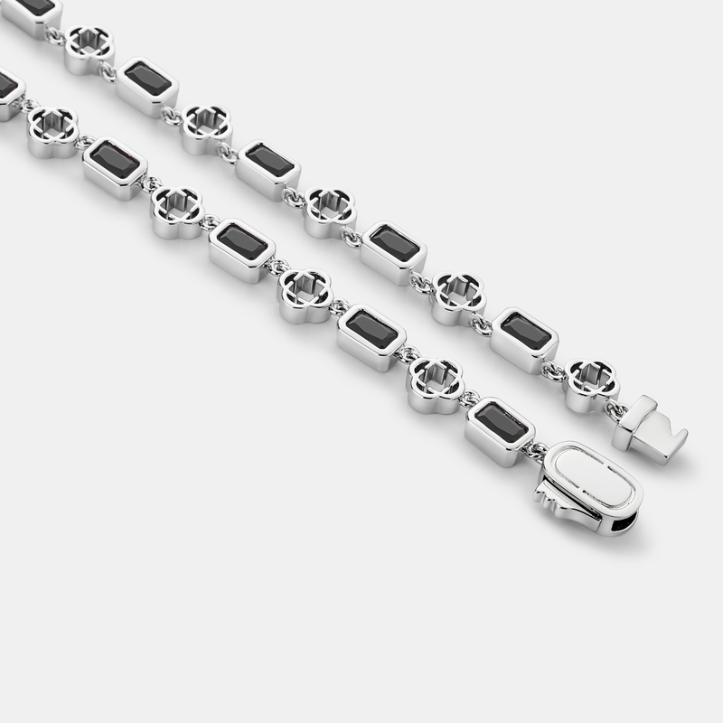 Onyx Gemstone Clover Bracelet
