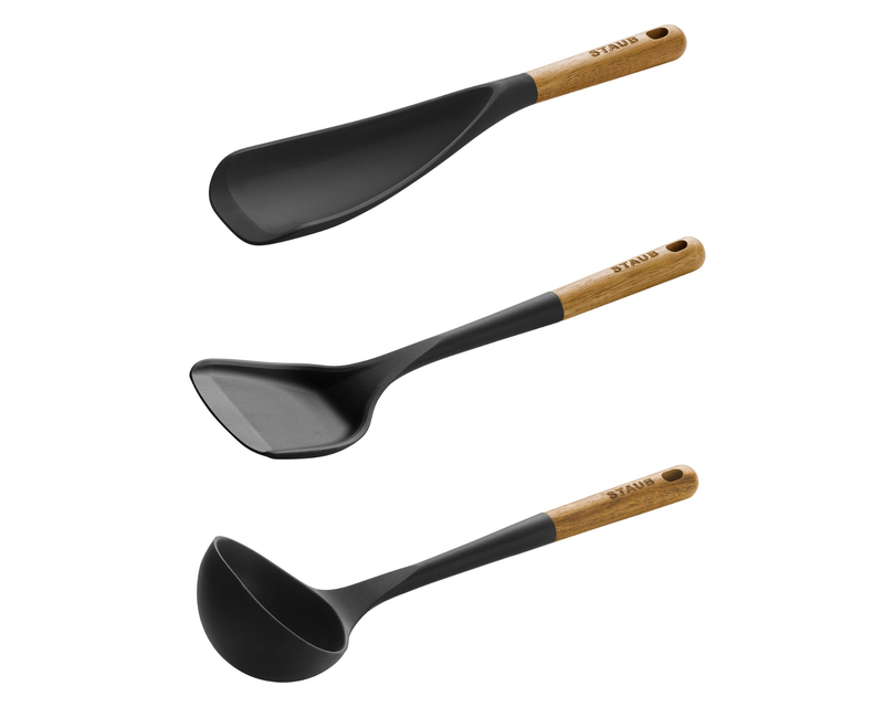Wooden Handle 3-Piece Cooking Utensil Set