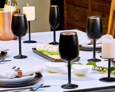 Stainless Steel Stemmed Wine Glass