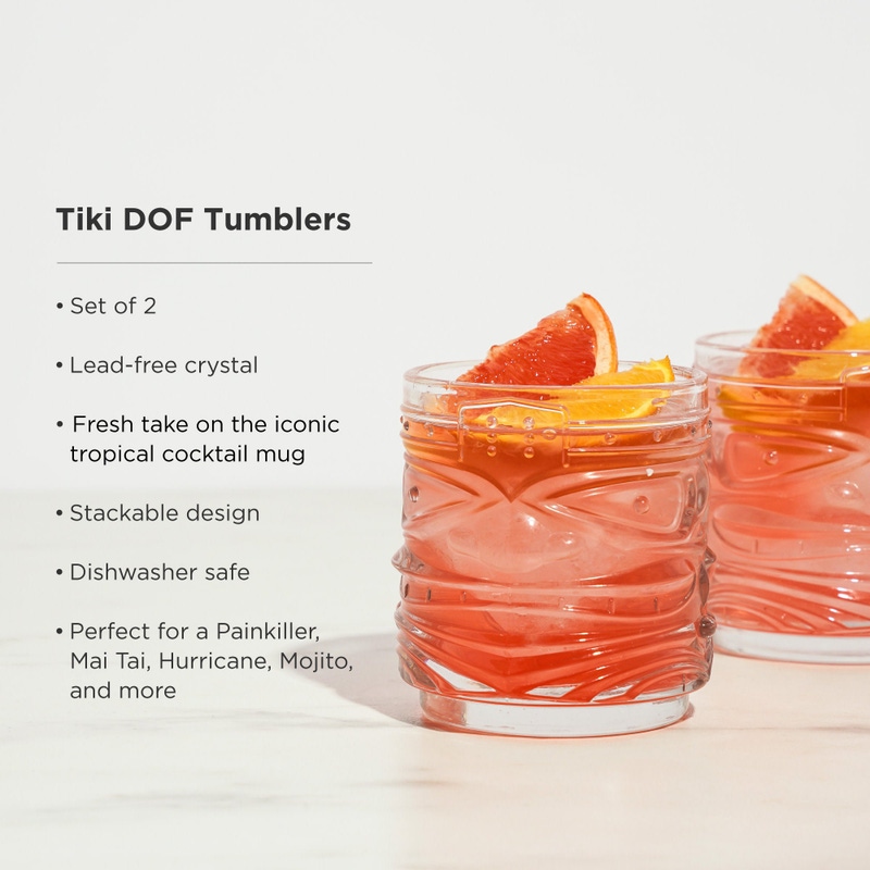 Crystal Tiki Tumblers, Set of 2