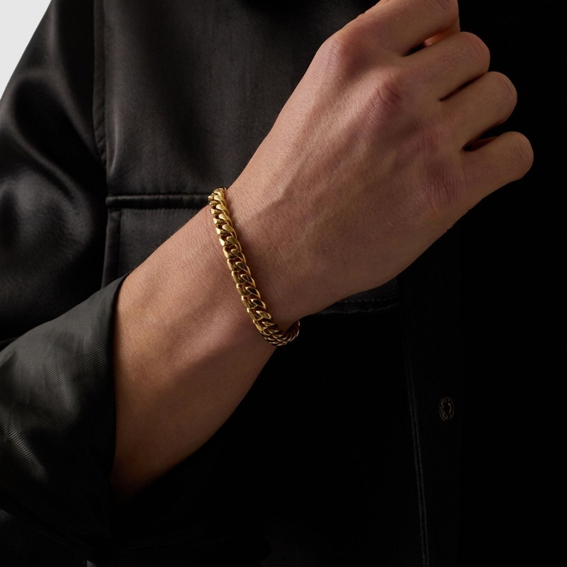 18K Gold Cuban Bracelet 8mm