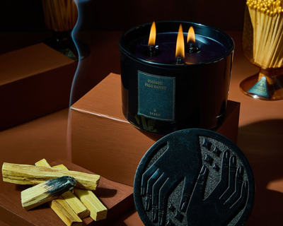 Triple Wick Obsidian Candle