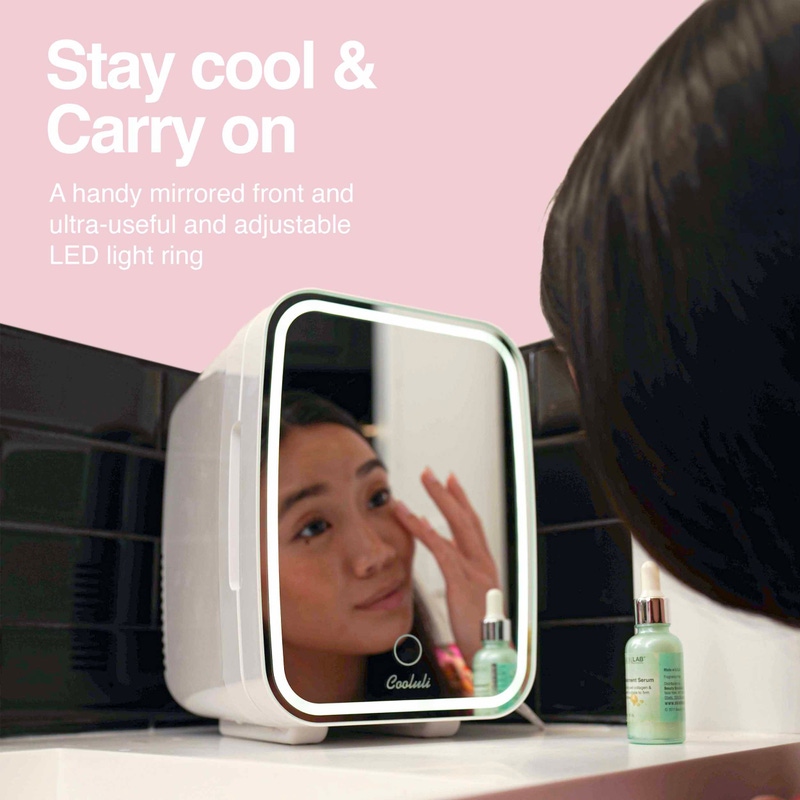 4L Skincare Mini Fridge with Mirror & LED Light