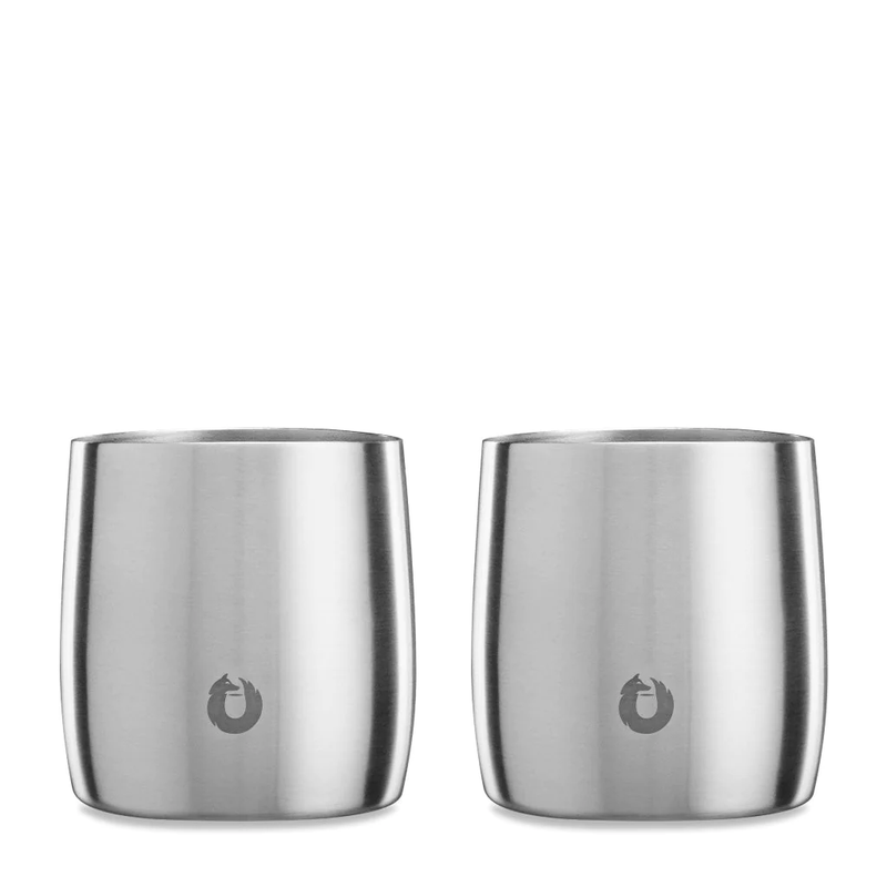 Stainless Steel Rocks Glass Set of 2