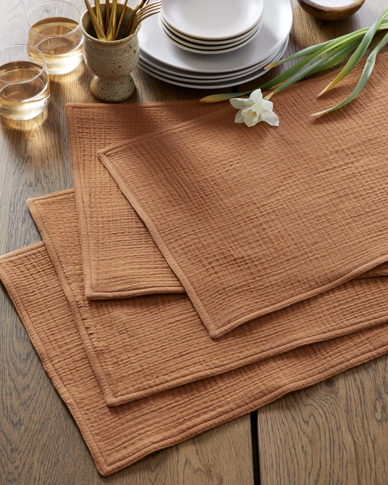 Organic Airy Gauze Placemats, Set of 4