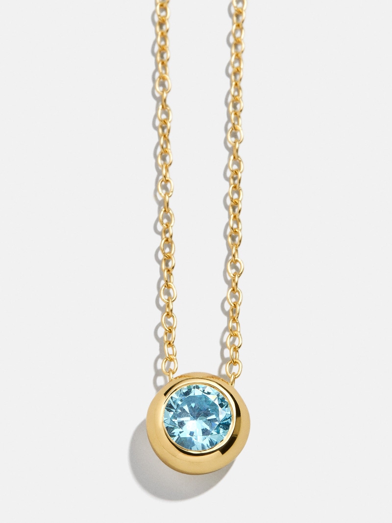 18K Gold Birthstone Pendant Necklace