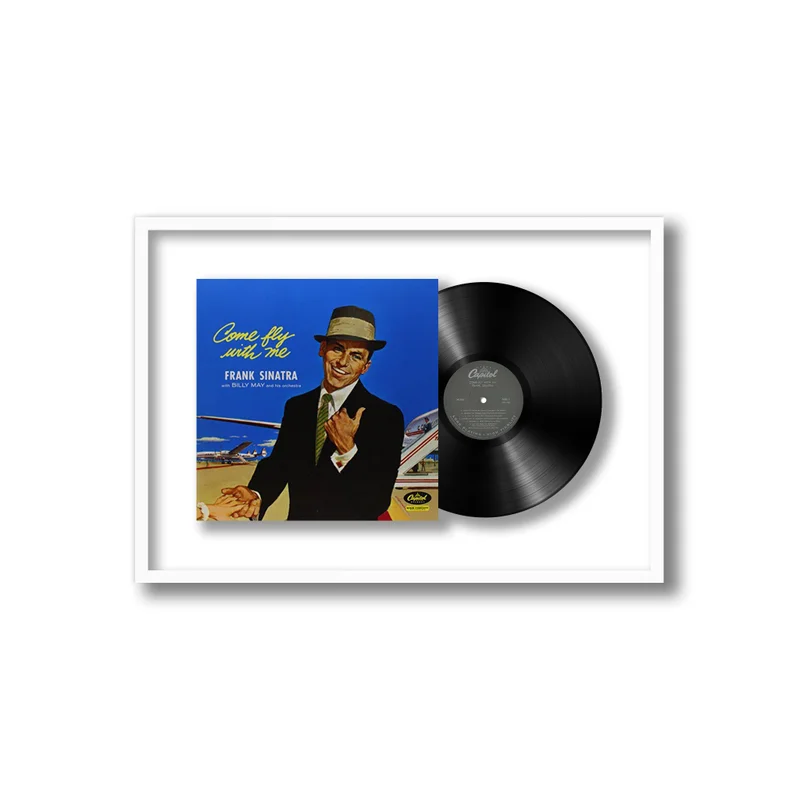 Shadowbox Framed Vinyl Album, White