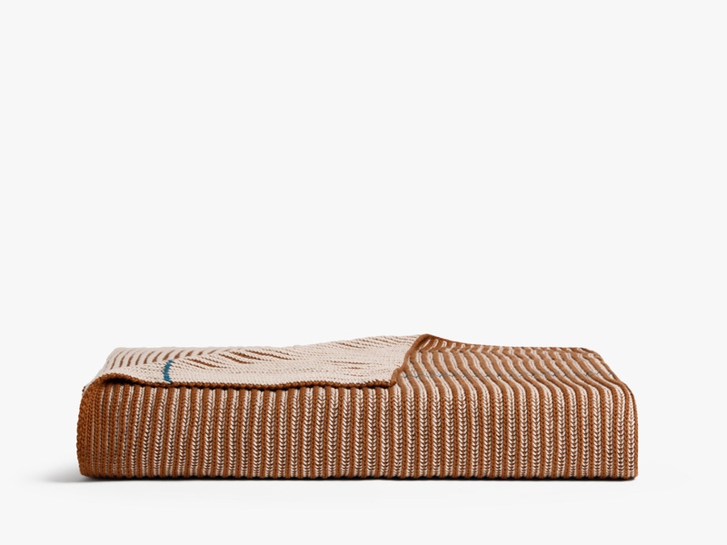 Organic Two-Tone Rib Knit Throw