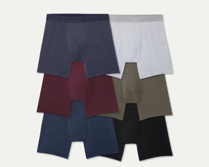 Men's Cotton Modal Blend Boxer Brief 6" 6-Pack