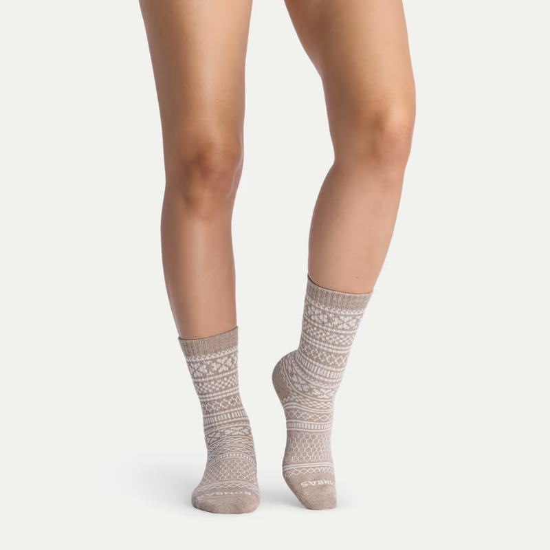Women's Fair Isle Half Calf Sock 2-Pack Ornament Gift Box