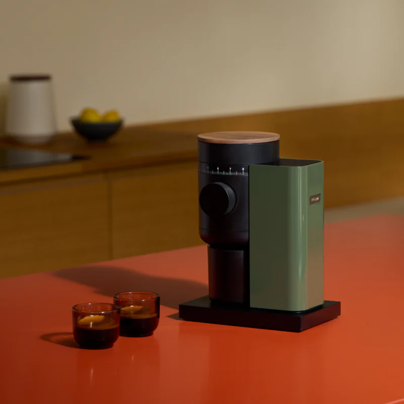 Branded Opus 2 Conical Burr Grinder - Wood Lid