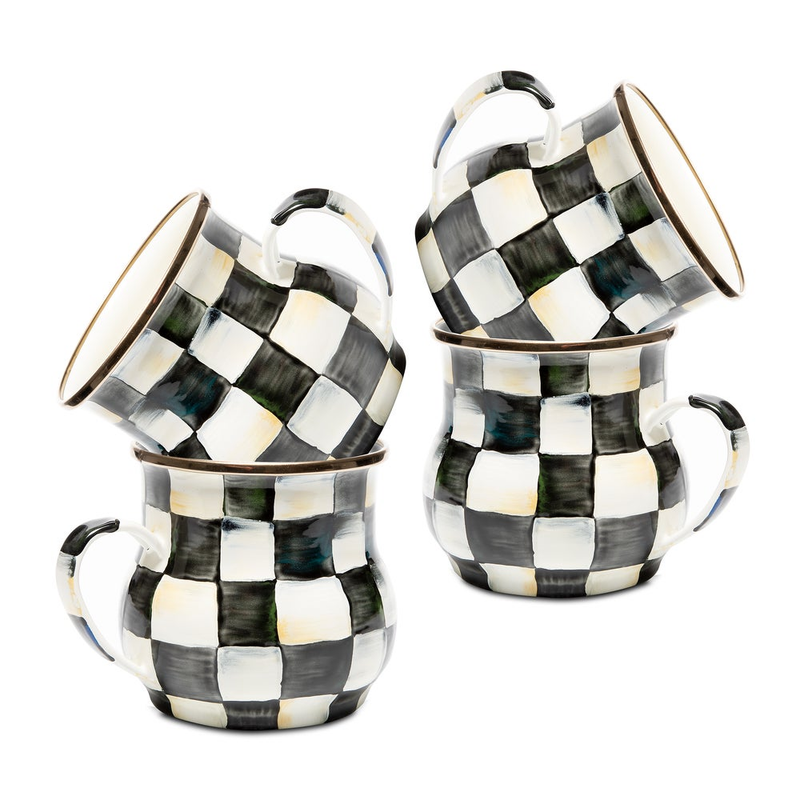 Enamel Mugs, Set of 4
