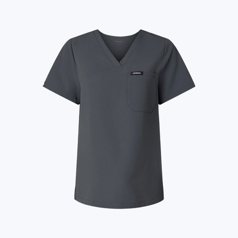 Jaanuu Women's Rhena Essential 1-Pocket Scrub V-Neck Top