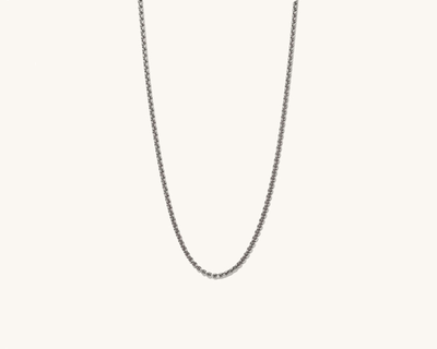 Men's Titanium Round Box Chain Necklace
