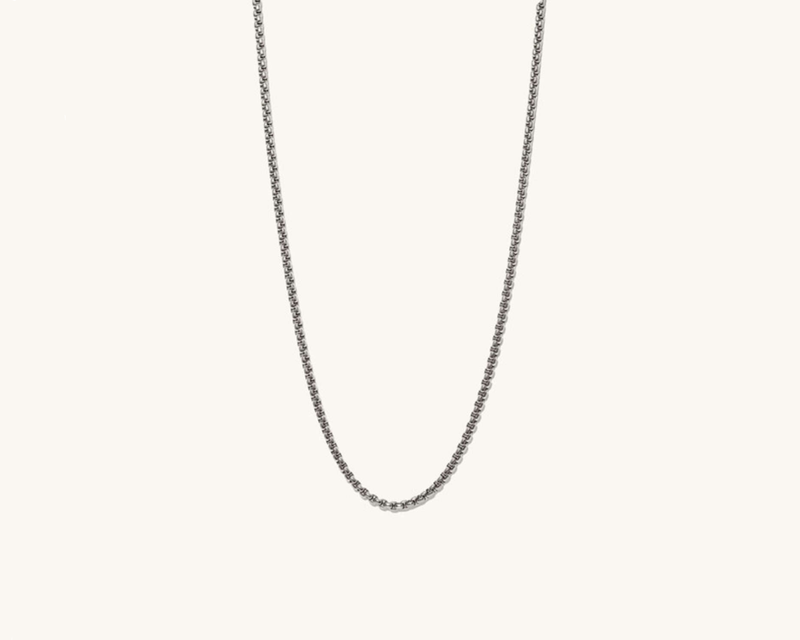 Men's Titanium Round Box Chain Necklace