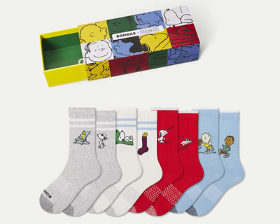 Peanuts x Bombas Youth Calf Sock 4-Pack Gift Box