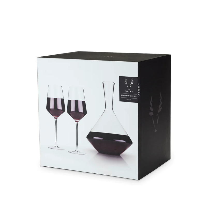 3 Piece Angled Crystal Bordeaux Set