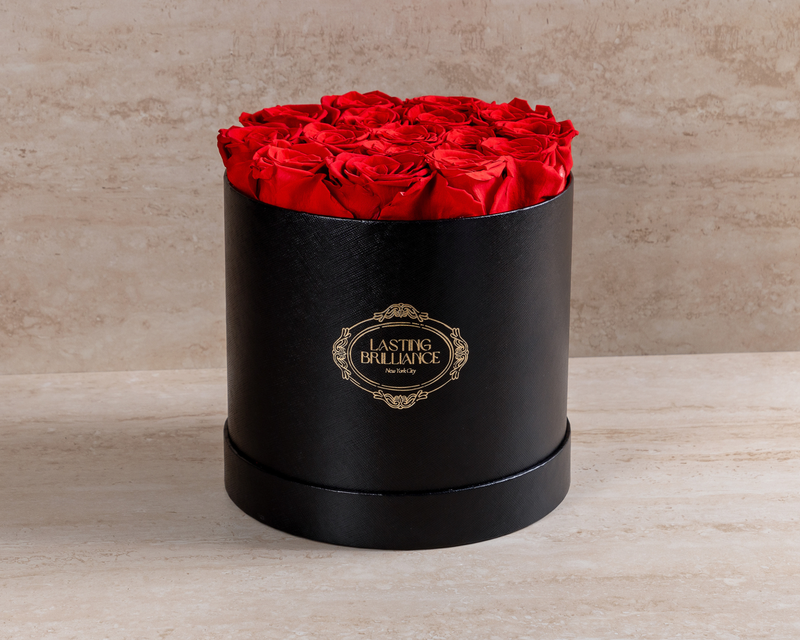 Signature 13 Red Roses In Black Box