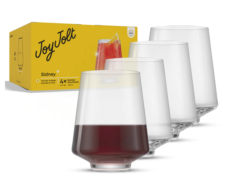 Sidney Stemless Wine Glasses, Set of 4