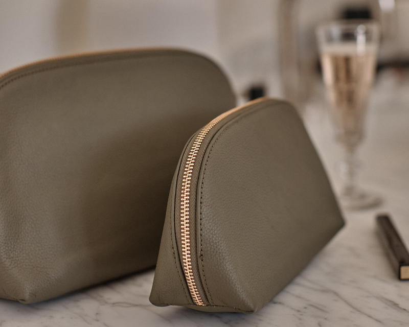 Italian Leather Pouch Travel Set