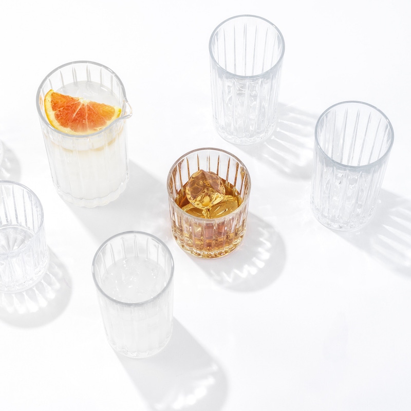 Ribbed Glassware 8 Piece Set