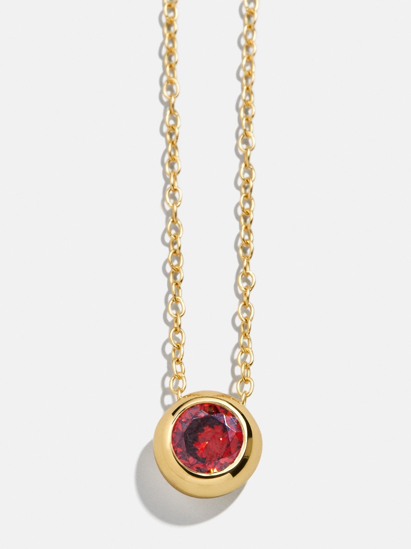 18K Gold Birthstone Pendant Necklace