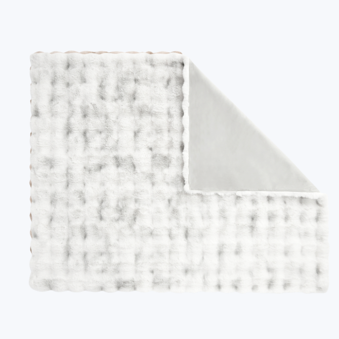 Branded Ruched Faux Fur Recycled Polyester Blanket