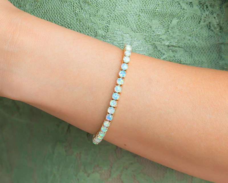Blue Opal Tennis Bracelet