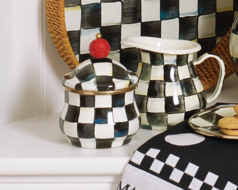 Enamel Lidded Sugar Bowl