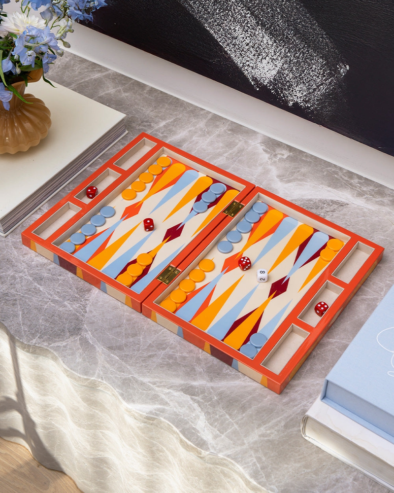 Lacquered Backgammon Set