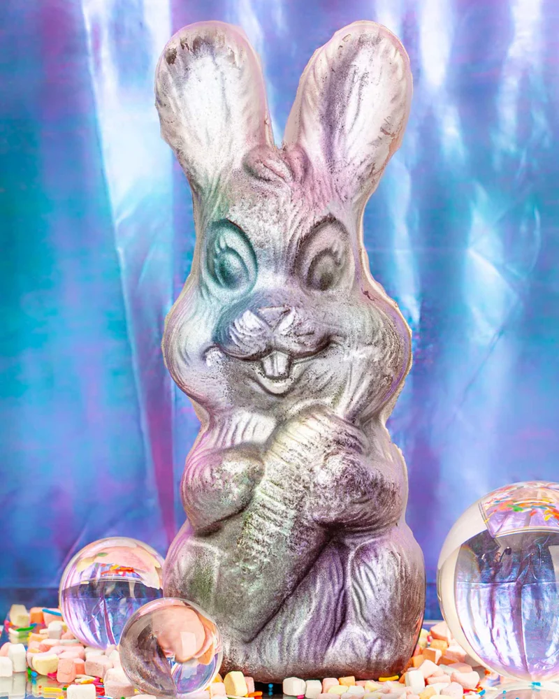 Exploding Rainbow Chocolate Easter Bunny