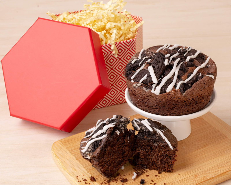 Cookies and Cream Cake in Hex Box