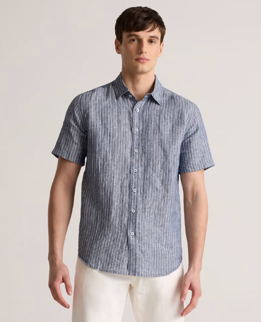 100% European Linen Relaxed Short Sleeve Shirt