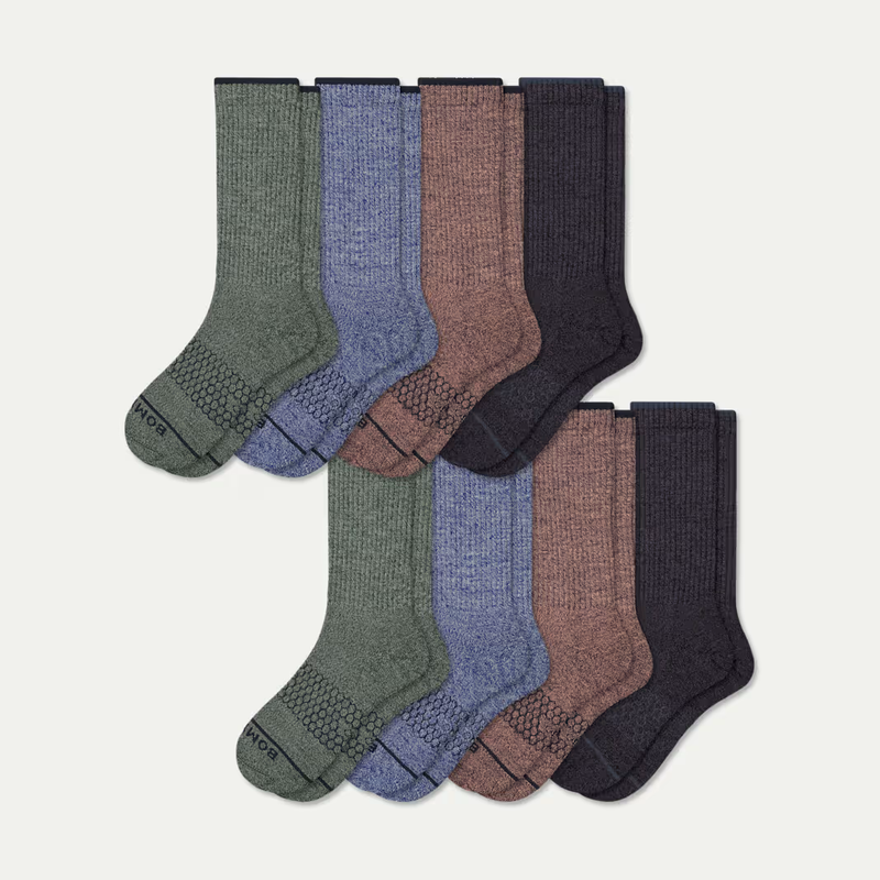 Men's Merino Wool Blend Calf Sock 8-Pack