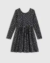 Kids Organic Cotton Long Sleeve Skater Dress