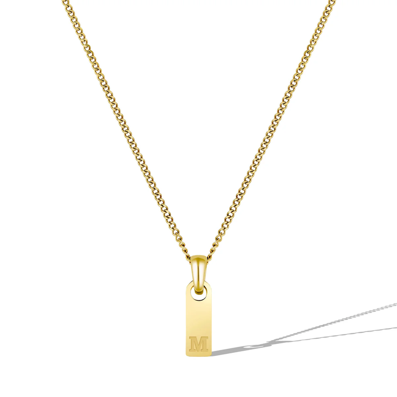 14K Gold Initial Tag Necklace