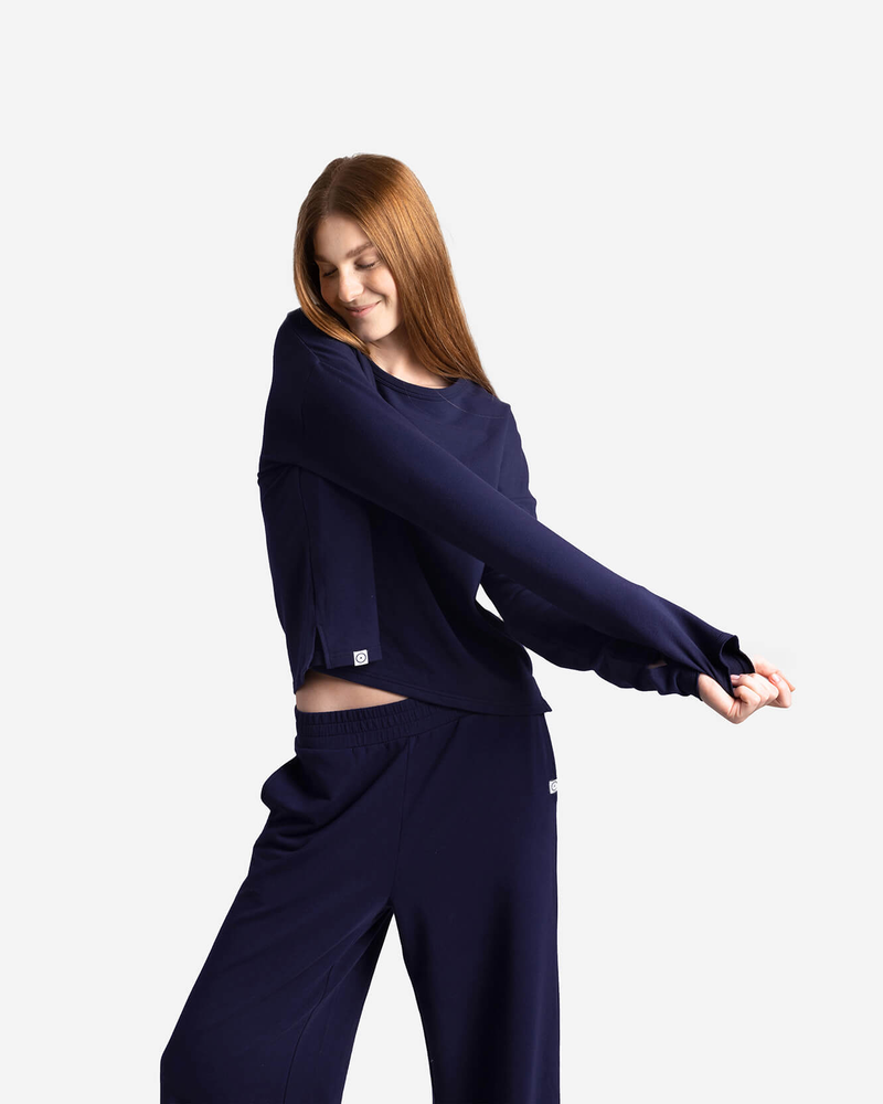 Light French Terry Long-Sleeved Top