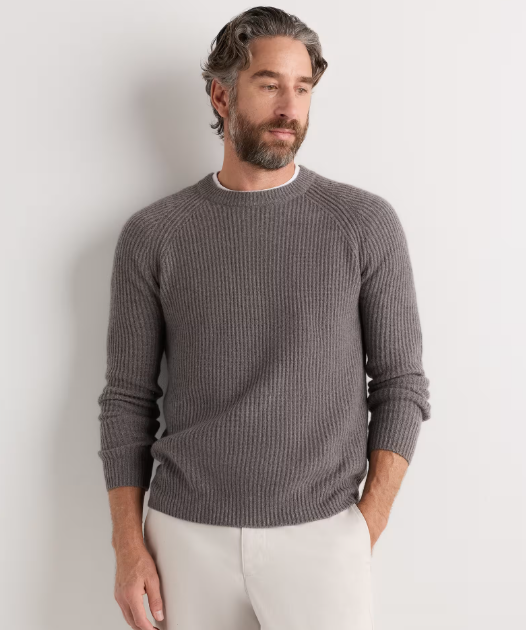 Mongolian Cashmere Fisherman Crewneck Sweater