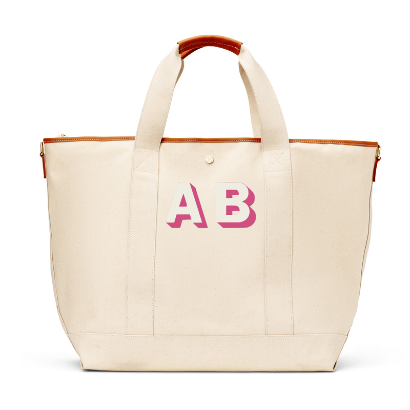 Monogrammed Venice Canvas Tote